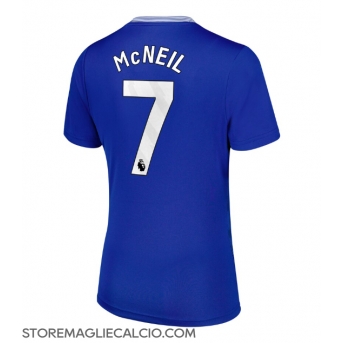 Everton Dwight McNeil #7 Maglia Gara Casa Repliche 2024-25 Donna Maniche Corte